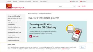 Two-step verification process | CIBC