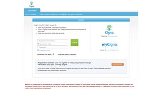 Log In to access your Cigna Vision coverage