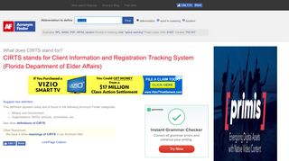 CIRTS - Client Information and Registration Tracking System (Florida ...