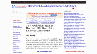 CISF Payslip 2019 Steps To Download CISF Salary Slip, Employee ...