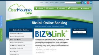 Bizlink Online Banking - Clear Mountain Bank