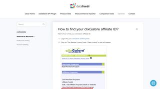 How to find your clixGalore affiliate ID? - Datafeedr Documentation