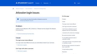 Atlassian login issues - Atlassian Documentation