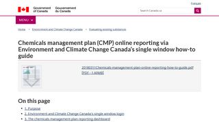 Chemicals Management Plan (CMP) Online Reporting via ...