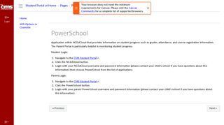 PowerSchool: Instructional Applications on the CMS Student Portal