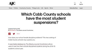 Which Cobb County schools have the most student suspensions?