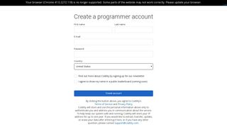 Create a programmer account - Codility