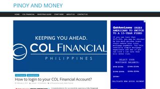 How to login to your COL Financial Account? - PINOY AND MONEY