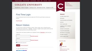 Colgate University Alumni - Login