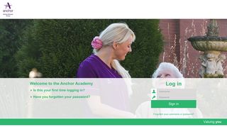 Anchor Academy: Log in to the site