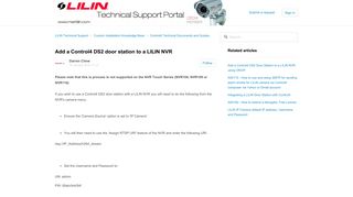 Add a Control4 DS2 door station to a LILIN NVR – LILIN Technical ...