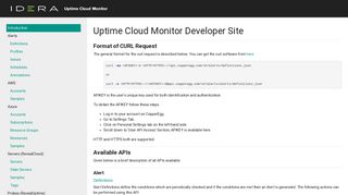 Uptime Cloud Monitor Developer Site