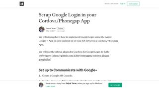 Setup Google Login in your Cordova/Phonegap App – Satpal Tanan ...