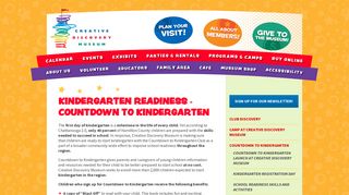 Kindergarten Readiness - Countdown to Kindergarten | Creative ...