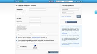 CoursePark / User / Create Account
