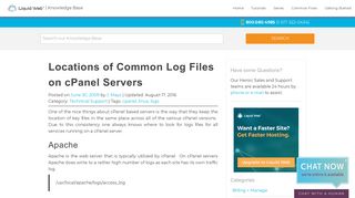 Locations of Common Log Files on cPanel Servers | Liquid Web ...