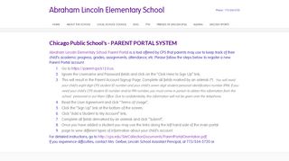 CPS Parent Portal - Abraham Lincoln Elementary School