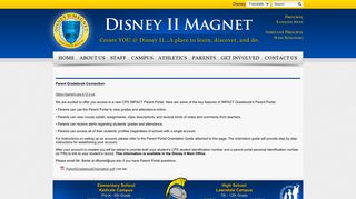 Parent Gradebook Connection - - Disney II Magnet School