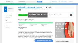 Access webmail.crossmark.com. Outlook Web App