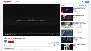 Crysis 3 Beta Freezing on Login (PC) - YouTube