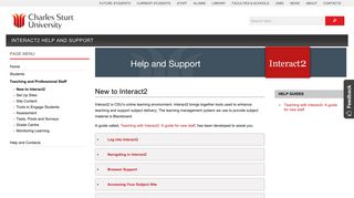 New to Interact2 - Interact2 help and support - Charles Sturt University
