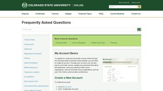 My Account | Basics - CSU Online