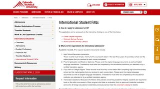 International Student FAQs - Colorado Technical University