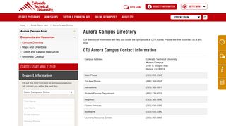Campus Directory & Contact Information Denver | CTU