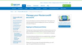 Manage your Mastercard account - Servus Credit Union