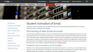 Student Activation of Email — York College / CUNY