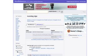 warning sign - English-Spanish Dictionary - WordReference.com