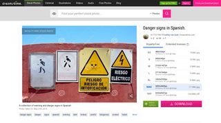 Danger signs in Spanish stock image. Image of spanish - 77617897
