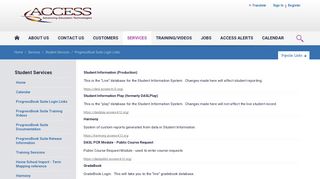 Student Services / ProgressBook Suite Login Links - Access