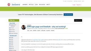 APM login page and DataSafe - why not working? - F5 DevCentral ...