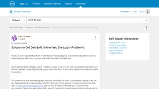 Solution to Dell DataSafe Online Web Site Log In Problem - Dell ...