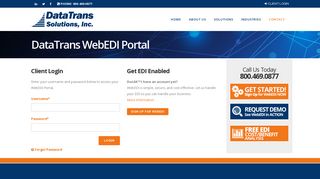 DataTrans WebEDI Portal - DataTrans Solutions - Client Login