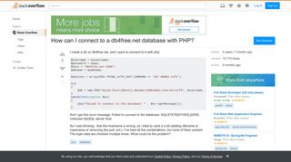 How can I connect to a db4free.net database with PHP? - Stack Overflow