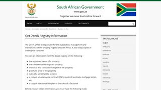 Get Deeds Registry information | South African Government