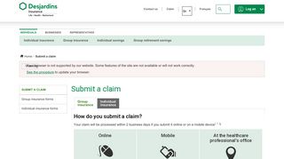 Submit a claim - DFS - Desjardins Life Insurance