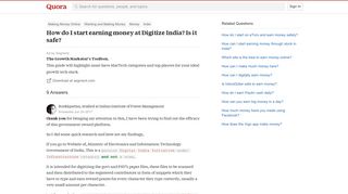 How to start earning money at Digitize India? Is it safe - Quora