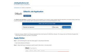 Dillard's Job Application - Apply Online