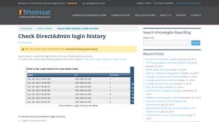 Check DirectAdmin login history - PlotHost KB/Blog