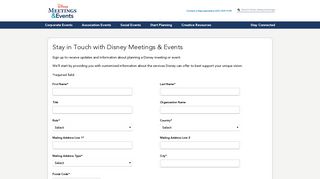 Email Sign Up | Disney Meetings