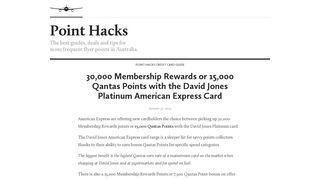 David Jones Platinum American Express Card Guide - Point Hacks