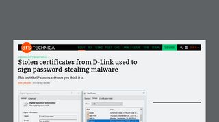 Stolen certificates from D-Link used to sign password-stealing ...