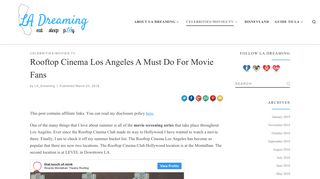 Rooftop Cinema Los Angeles A Must Do For Movie Fans - LA Dreaming