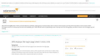 DPA displays the login page when I click a link - SolarWinds ...