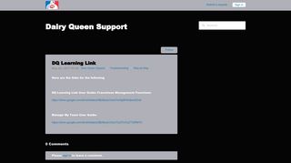 DQ Learning Link – Dairy Queen Support