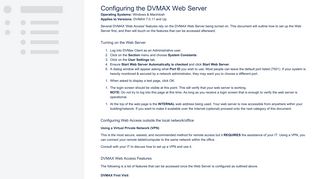 Configuring the DVMAX Web Server - DVMAX Practice - DVMAX