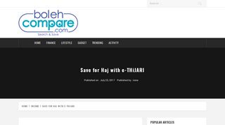 Save for Haj with e-THiJARI | - BolehCompare
